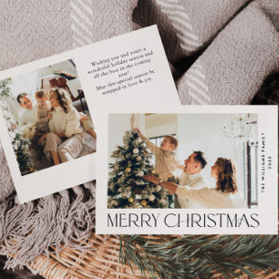Cartes Pour Fêtes Annuelles Élégant minimaliste Noël Salutation 2 Photo