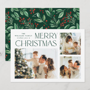 Cartes Pour Fêtes Annuelles Élégant minimaliste Noël Salutation 3 Photo