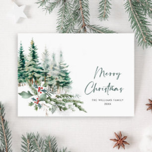 Cartes Pour Fêtes Annuelles Élégant minimaliste Pine de Noël Salutation