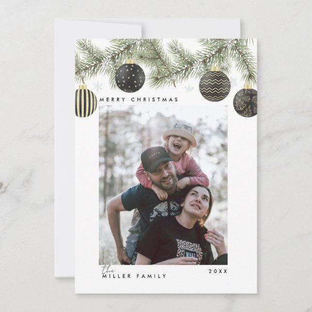 Cartes Pour Fêtes Annuelles Elegant Modern Minimalist Christmas (Devant)