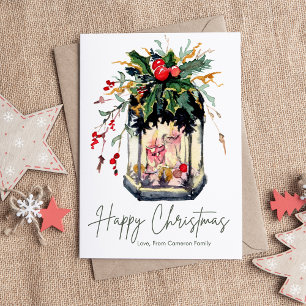 Cartes Pour Fêtes Annuelles Élégant moderne de Noël vert bougies plat