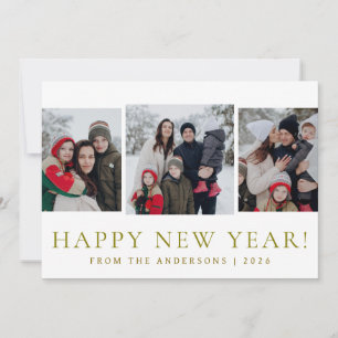 Cartes Pour Fêtes Annuelles Élégant moderne Joyeux Nouvel An Famille 3 Photo V