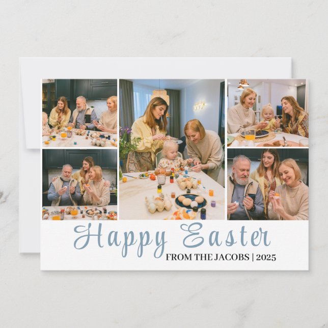 Cartes Pour Fêtes Annuelles Elégant Moderne Joyeux Oeufs de Pâques, famille 6  (Devant)
