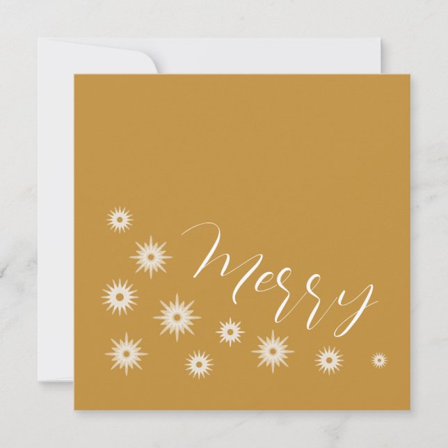Cartes Pour Fêtes Annuelles Élégant moderne Ochre Gold Star Joyeux Noël (Devant)