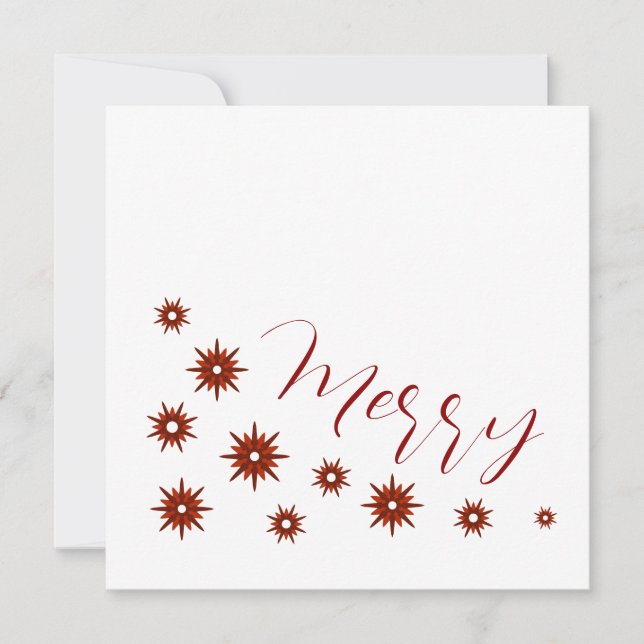 Cartes Pour Fêtes Annuelles Élégant moderne Red Star Joyeux Noël (Devant)