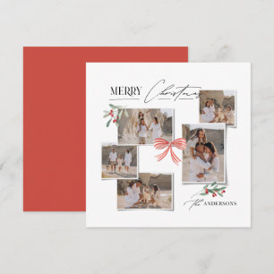 Cartes Pour Fêtes Annuelles Elégant moderne traditionnel arc rouge multi photo