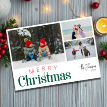 Élégant moderne Trois photos Collage Noël