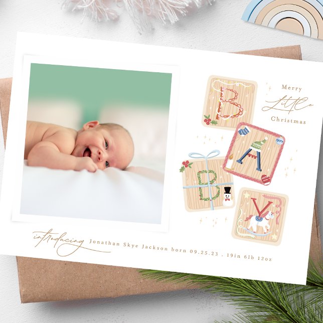Cartes Pour Fêtes Annuelles Élégant Mon premier joyeux Noël adoption photo (Créateur téléchargé)