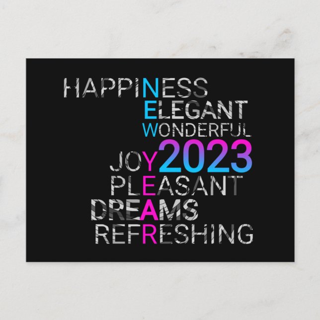Cartes Pour Fêtes Annuelles elegant new year 2023 quotes sayings (Devant)