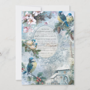 Cartes Pour Fêtes Annuelles Elégant Noël Bluebirds et collection de musique