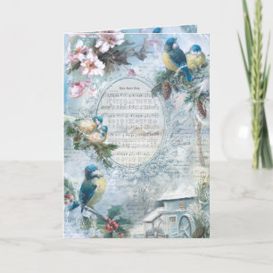 Cartes Pour Fêtes Annuelles Elégant Noël Bluebirds et collection de musique