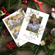 Élégant Noël de verdure à l'aquarelle quatre photo