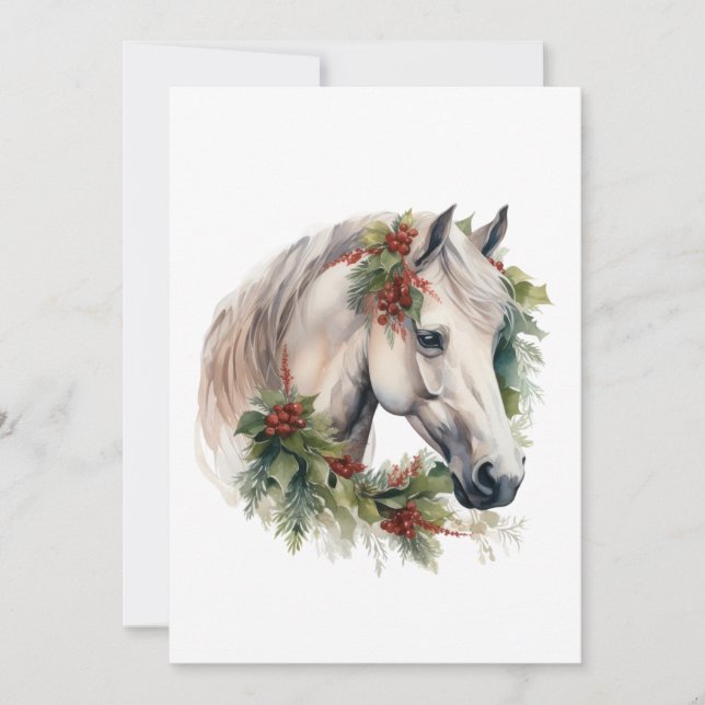 Cartes Pour Fêtes Annuelles Élégant Noël équin (Devant)