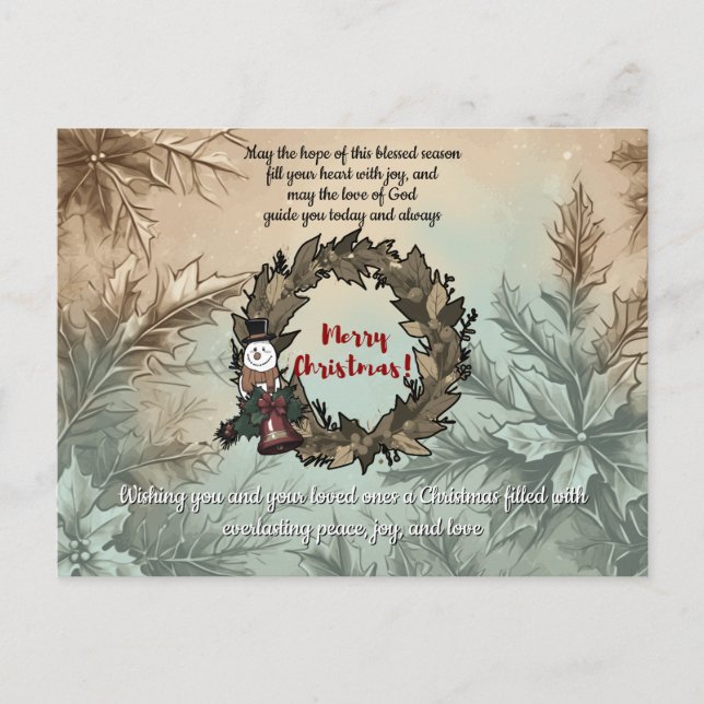 Cartes Pour Fêtes Annuelles Elégant Noël Espoir, joie et amour Bible Verse (Devant)