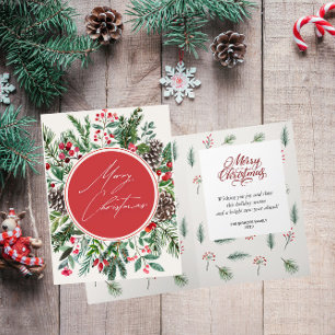 Cartes Pour Fêtes Annuelles Élégant Noël Foliage Berry Feuilles