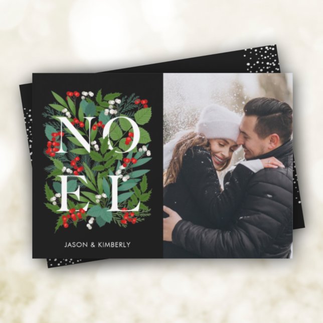 Cartes Pour Fêtes Annuelles Elégant NOEL Green Photo (Créateur téléchargé)
