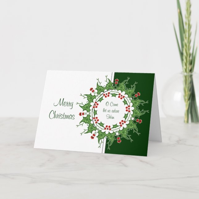 Cartes Pour Fêtes Annuelles Élégant Noël O Venez Adore-Le (Devant)