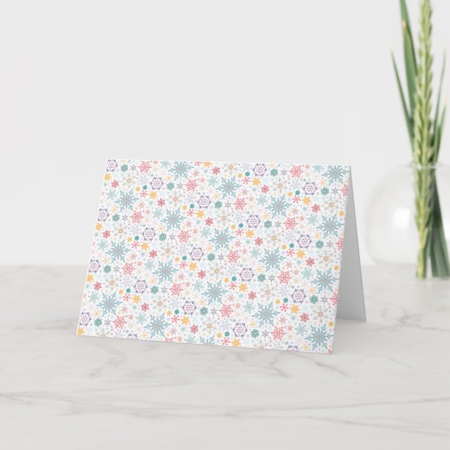Cartes Pour Fêtes Annuelles Élégant Noël Pastel Snowflakes (Devant)