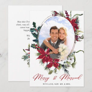 Cartes Pour Fêtes Annuelles Élégant Noël Poinsettia Photo Grey