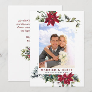 Cartes Pour Fêtes Annuelles Élégant Noël Poinsettia Photo Grey
