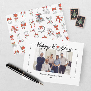 Cartes Pour Fêtes Annuelles Élégant Noël Rouge et Noir de Fêtes