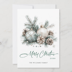 Cartes Pour Fêtes Annuelles Élégant Noël Sage Green Ornament Salutation