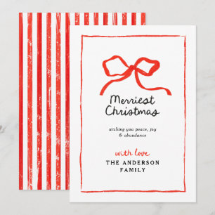 Cartes Pour Fêtes Annuelles Élégant Noël traditionnel arc rouge moderne