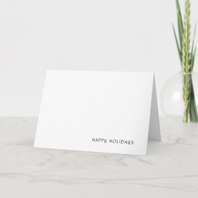 Cartes Pour Fêtes Annuelles Elégant noir et blanc Joyeux vacances (Devant)