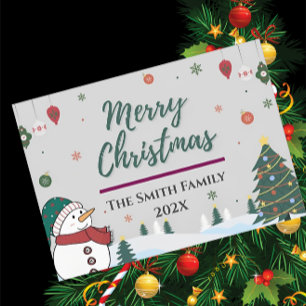 Cartes Pour Fêtes Annuelles Élégant Nom de famille personnalisé & Noël de bonh