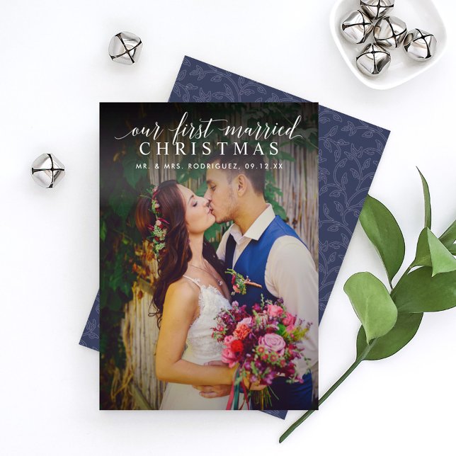 Cartes Pour Fêtes Annuelles Elégant Notre Première Photo Marine Mariée de Noël (Créateur téléchargé)
