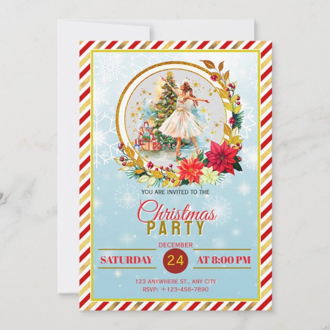 Cartes Pour Fêtes Annuelles Elegant Nutcracker Christmas Holiday Party (Devant)