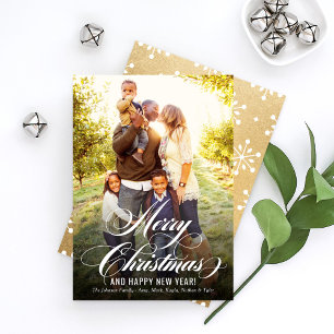 Cartes Pour Fêtes Annuelles Élégant or Joyeux script de Noël Photo