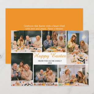 Cartes Pour Fêtes Annuelles élégant Pâques moderne, famille Six photo collage