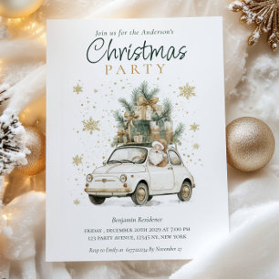 Cartes Pour Fêtes Annuelles Élégant Père Noël aquarelle Code QR Soirée de Noël