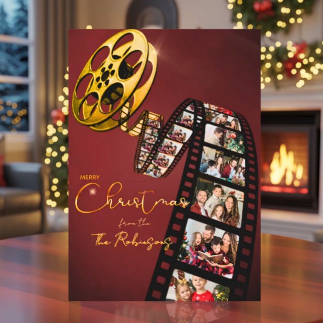 Cartes Pour Fêtes Annuelles Elegant Photo Christmas Card for Movie Lovers (Créateur téléchargé)