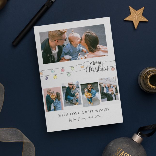 Cartes Pour Fêtes Annuelles Élégant | Photo Collage Noël (Créateur téléchargé)