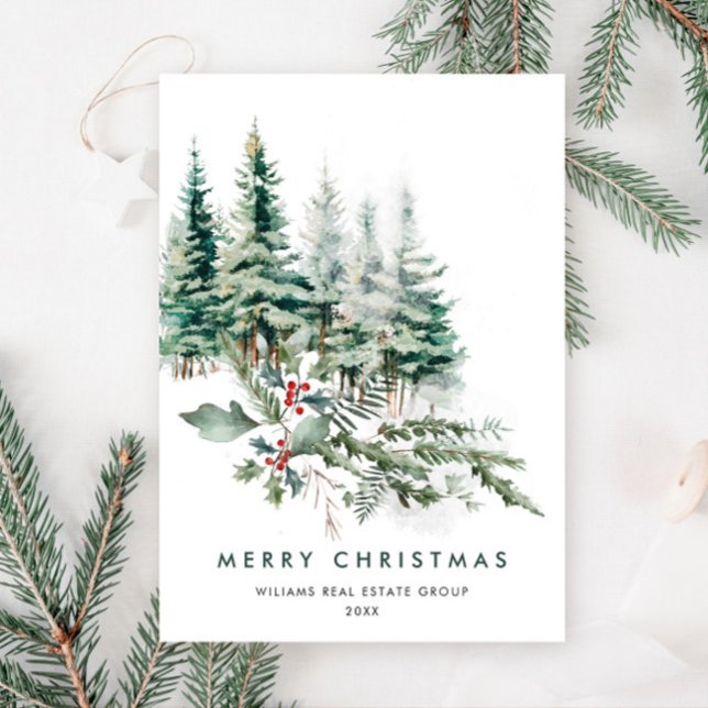 Cartes Pour Fêtes Annuelles Elégant Pine Tree Noël Accueil d'entreprise (Créateur téléchargé)
