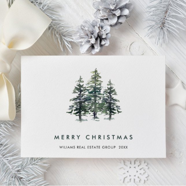 Cartes Pour Fêtes Annuelles Elégant Pine Tree Noël Société Salutation (Créateur téléchargé)