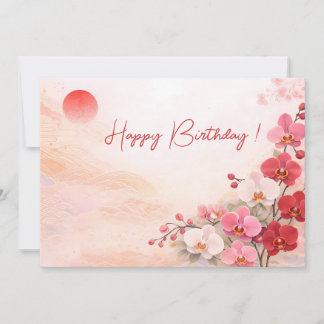 Cartes Pour Fêtes Annuelles Elegant Pink Orchid Birthday Card