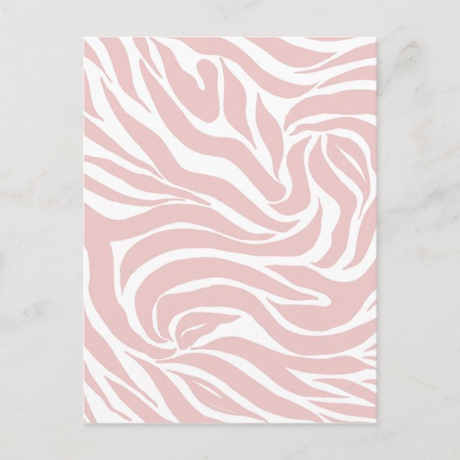 Cartes Pour Fêtes Annuelles Élégant Poster de animal blanc rose pâle Zèbre (Devant)