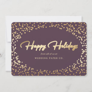 Cartes Pour Fêtes Annuelles Élégant Purple Gold Pile main