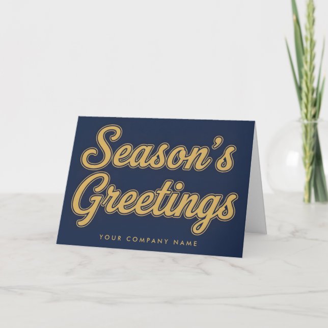 Cartes Pour Fêtes Annuelles Elegant Retro Script Season’s Greetings (Devant)
