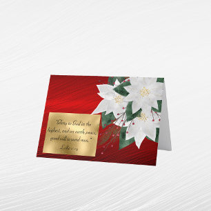Cartes Pour Fêtes Annuelles Elégant Rouge or religieux Photo florale Noël