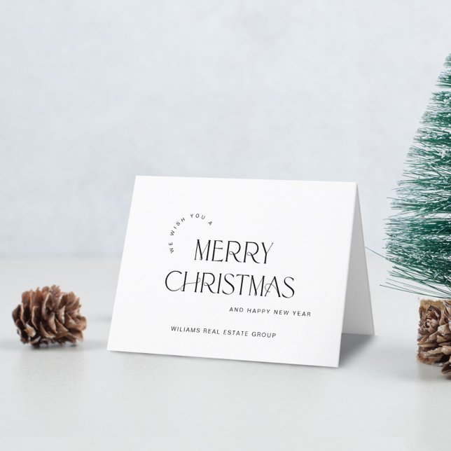 Cartes Pour Fêtes Annuelles Élégant salut minimaliste de Noël d'entreprise (Créateur téléchargé)