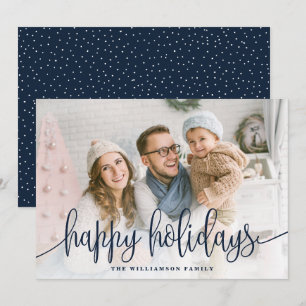 Cartes Pour Fêtes Annuelles Élégant Script Full Photo Joyeux Vacances Marine