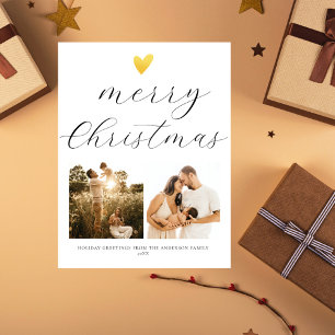 Cartes Pour Fêtes Annuelles Élégant Script Joyeux Noël 2 Photo