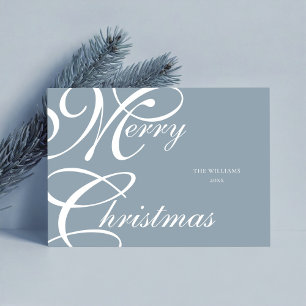 Cartes Pour Fêtes Annuelles Élégant Script Joyeux Noël Non Photo
