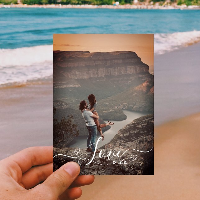 Cartes Pour Fêtes Annuelles Élégant Script Love Photo Holiday Card (Créateur téléchargé)