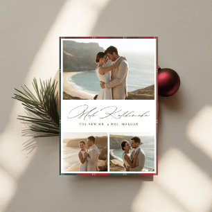 Cartes Pour Fêtes Annuelles Élégant Script Mele Kalikimaka Nouvelle mariée 3 P