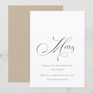 Cartes Pour Fêtes Annuelles Élégant Script minimal Joyeux voeux de Noël